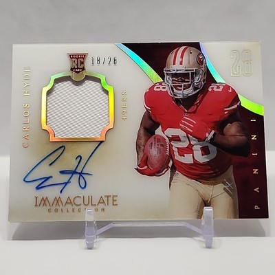2014 Panini Immaculate Collection Carlos Hyde RPA #122 /28 San Fransisco 49ers