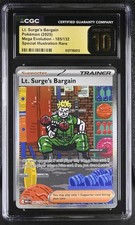 Pokemon Lt. Surge's Bargain 185/132 Ultra Rare Mega Evolution - CGC 10 PRISTINE