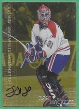 1999-00 ITG Millinium *FACTORY SIGNED* ~ Card#134 ~ Jeff Hackett ~ Gold