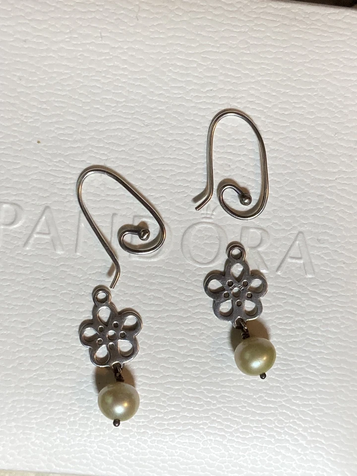 Pandora Ohrringe Haken,Anhänger mit Perle,Mix,Compose Retired - Bild 4 von 4