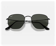 RAY BAN RB3548N 002 58 Black Hexagonal 51 mm Unisex Polarized Sunglasses