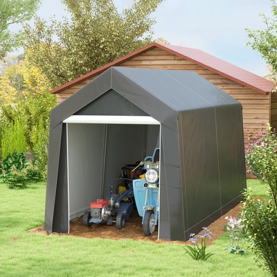 Outsunny Garagenzelt, 2,1x3,6x2,35m Lagerzelt mit UV-Schutz, Reißverschlusstür