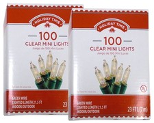 100 Clear Mini Lights - Green Wire - Indoor/Outdoor 2 Pack 