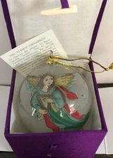 Li Bien Angels Ornament Reverse Handpainted Pier One Christmas 1998
