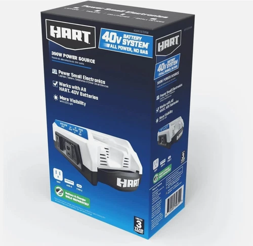 New HART HLNV01BTLVNM 40V 300W Battery Powered Power Source w/LED Light & Handle