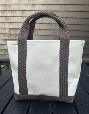 L.L.Bean Limited Edition Japan/Japanese White & Brown Medium Boat and Tote Bag
