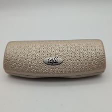 Cafe Lunettes Eyewear Glasses Case Clam Shell Beige with Beige Lining