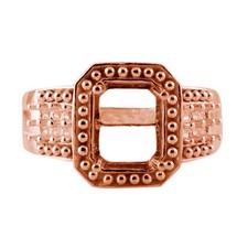 Semi Mount 8X10MM Octagon Shape Faceted Cut Ring Sterling Silver Jewelry