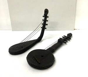 Vintage West African Style Ngoni / Xalam Carved Lute Instruments – Hand Carved