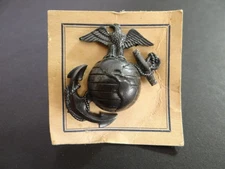 WWII USMC US Marine Corps 1937 Pattern Enlisted EGA Hat Cap Badge Pin WW2