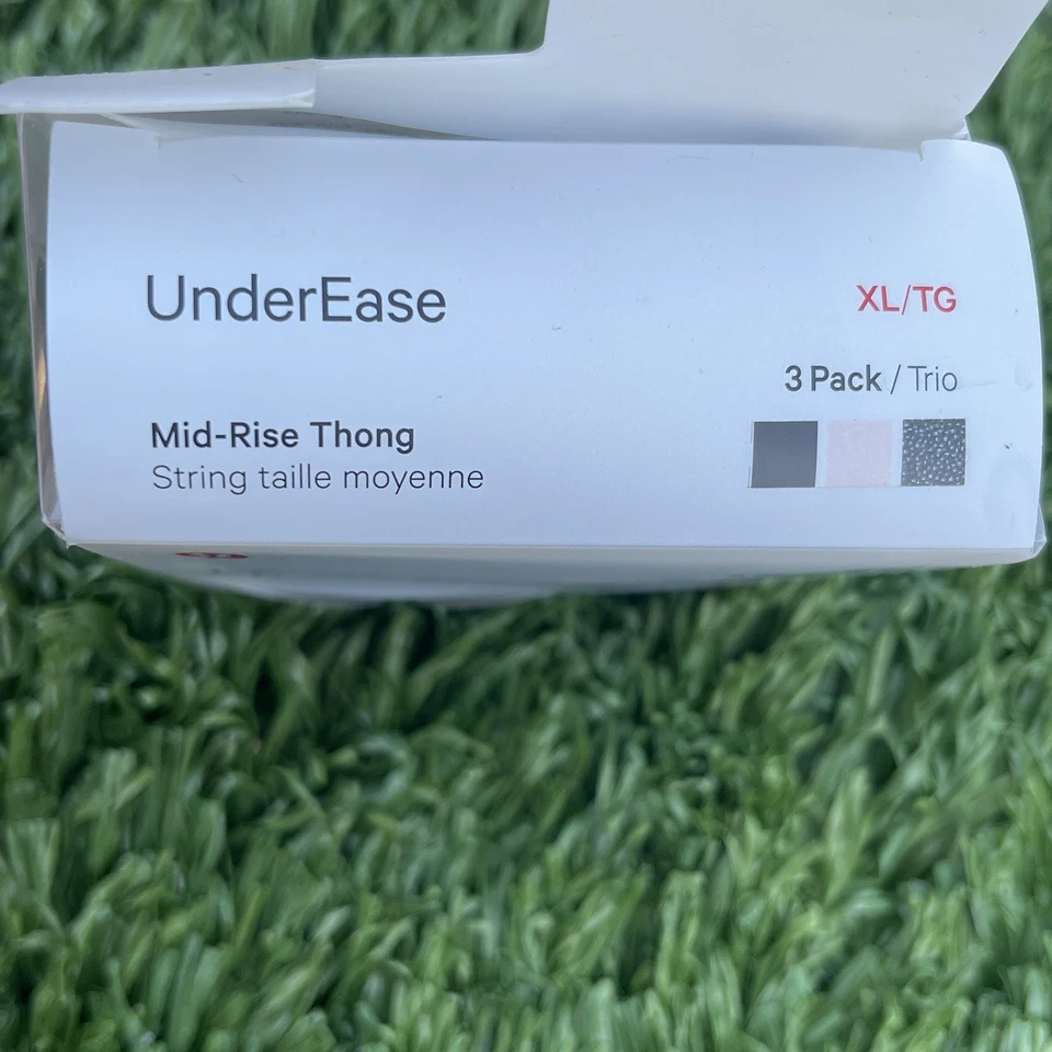 Paquete de 3 tangas de tiro medio Lululemon UnderEase XL/TG punto negro rosa nuevo con etiquetas $48 Foto 2 de 4