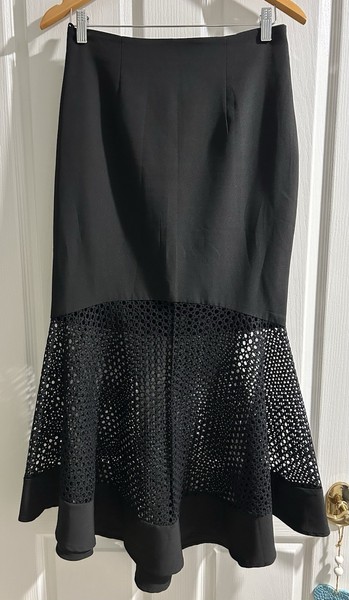 White Closet Womens Maxi Black Skirt Size 10 Fit & Flare