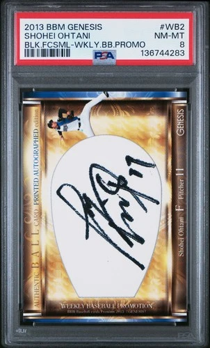 2013 Bbm genesis weekly promo SHOHEI OHTANI Rookie PSA 8 #WB2