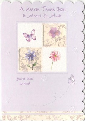 Ein herzliches Dankeschön bedeutete so viel Blumen Dankeskarte, Schmetterlinge, 13x19 cm