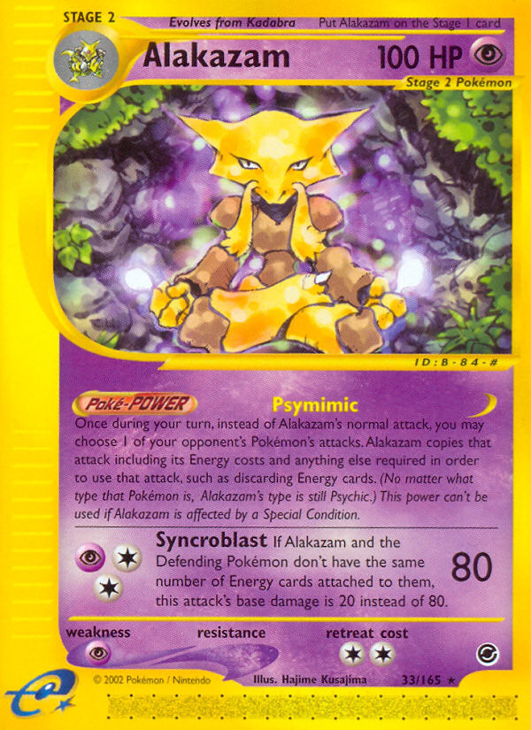Alakazam Expedition Base Set Common Pokemon MP 33/165