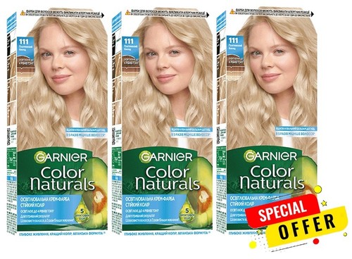 3-Pack Garnier Color Naturals 111 Extra Light Ash Blond Hair Color Salon Quality - Picture 1 of 2