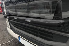 Black Stainless Steel Grill Bar + WhiteLEDs For Volvo FM5 2021+ Front Tube Truck