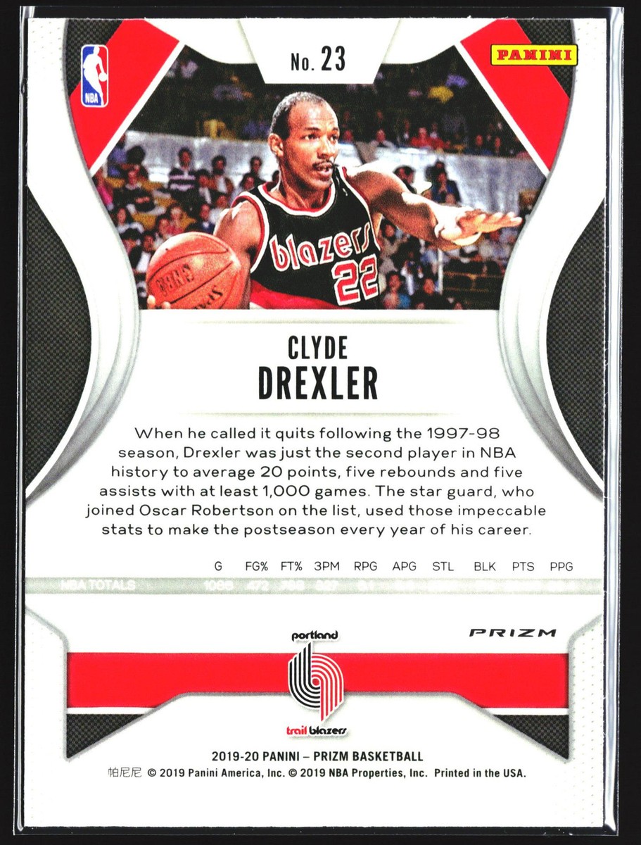 Clyde Drexler 2018-19 Panini Prizm Green Prizm Portland Trail