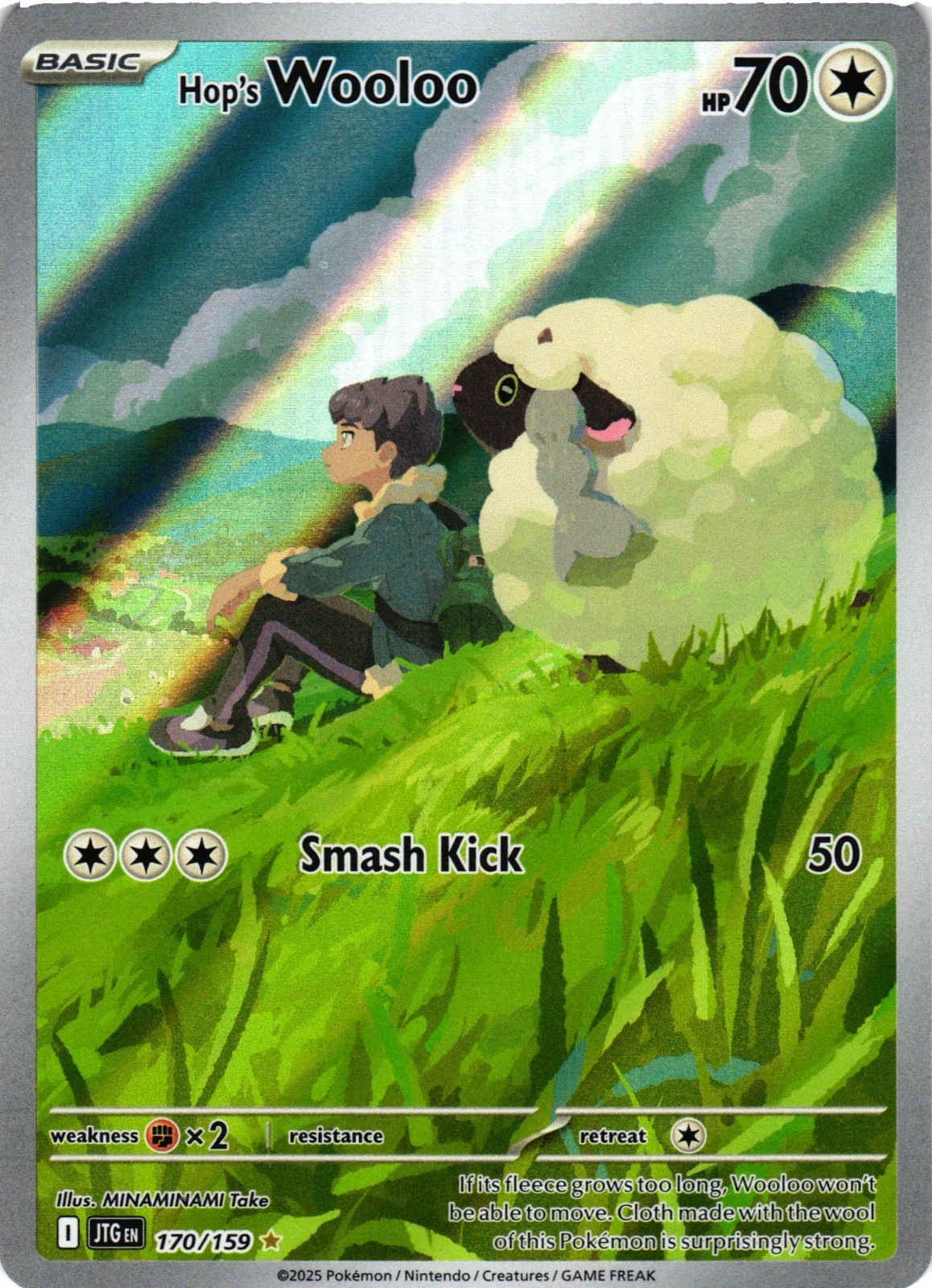 Pokemon TCG Hop's Wooloo 170/159 Sv09: Journey Together Holo NM