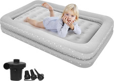 Air Mattress for Kids 4-7 Years - Toddler Travel Bed with Built-in Pump, Sides f