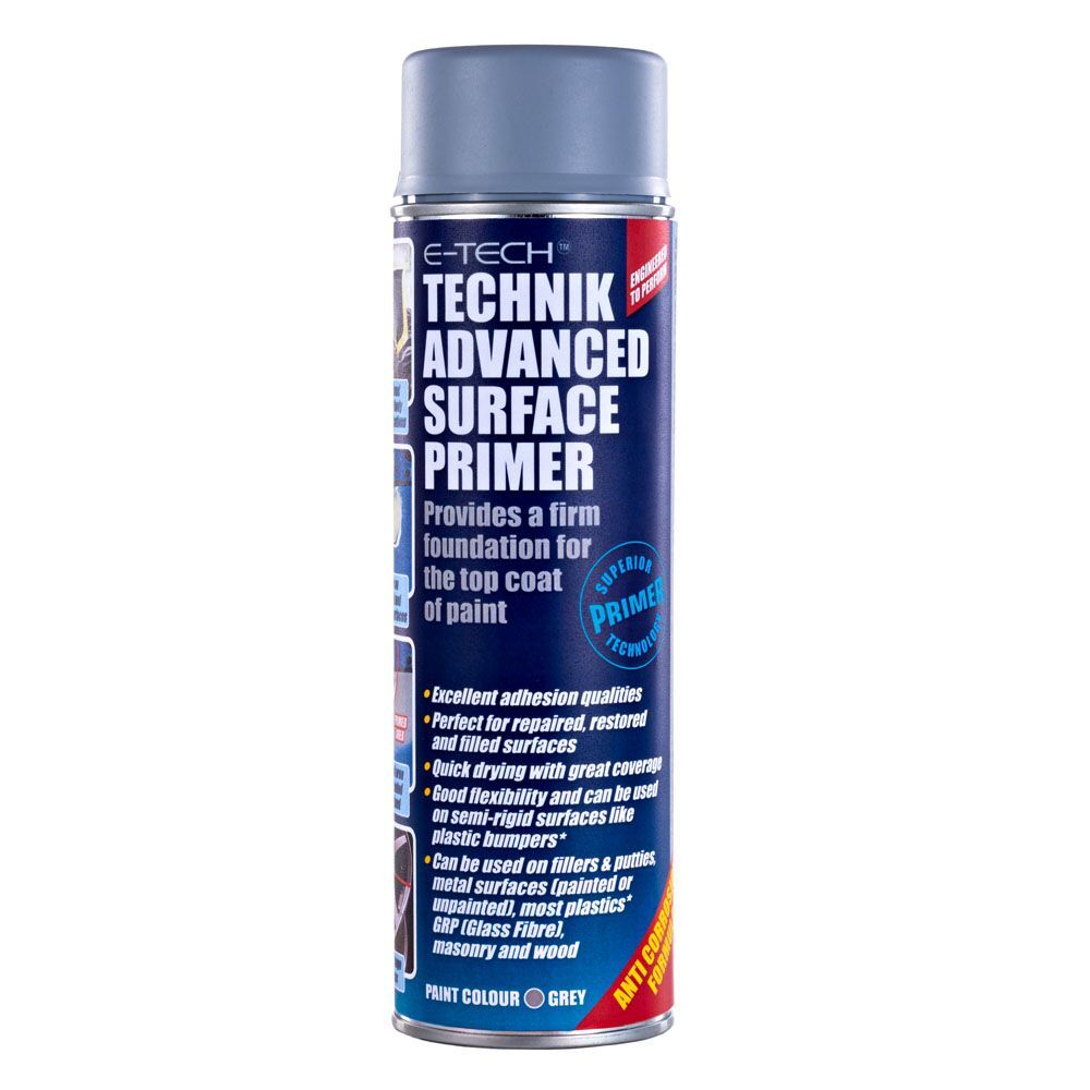 E-Tech Technik Repaired Surface Primer 500ml Can Undercoat - Grey Primer