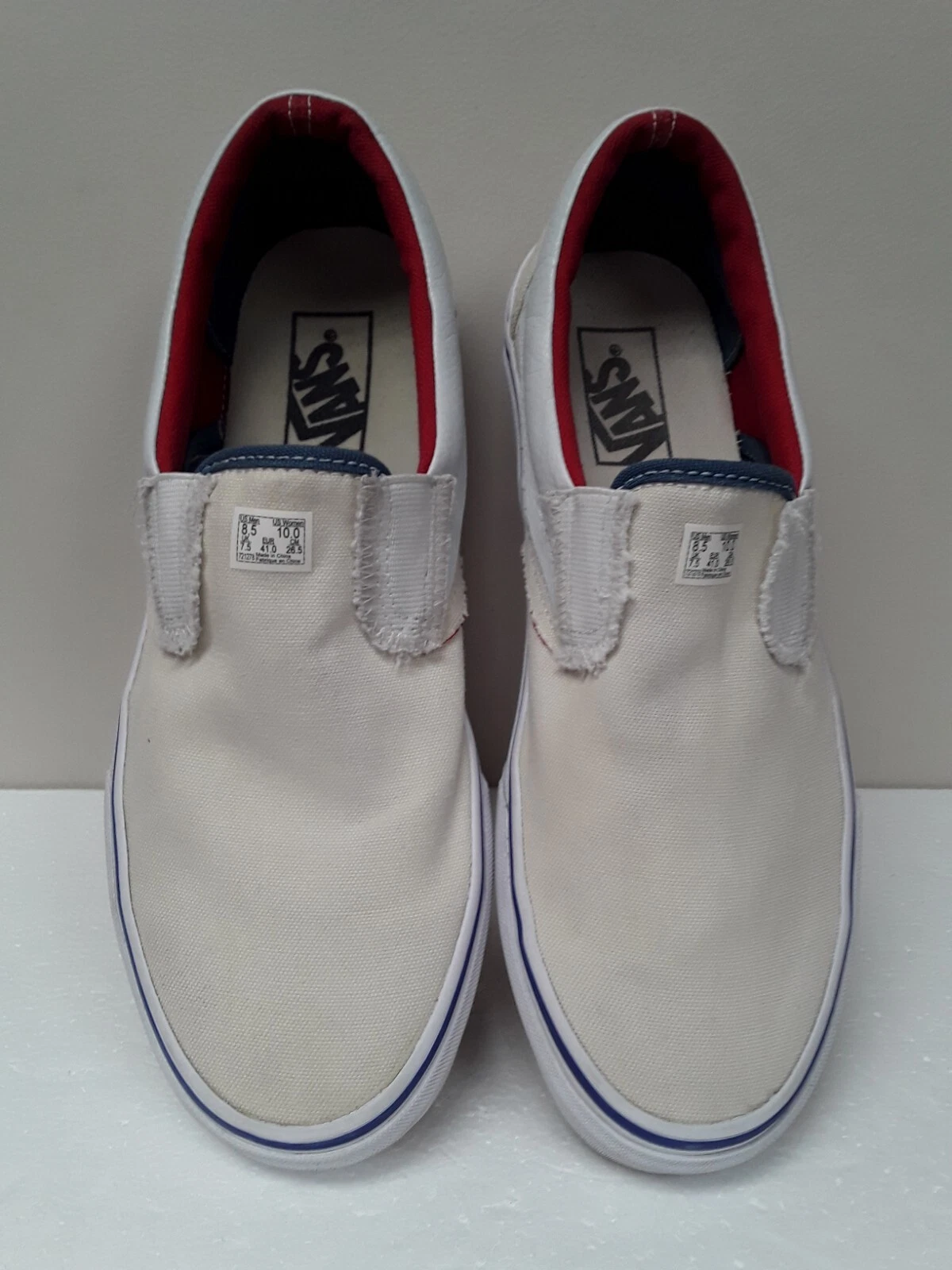 Vans Vault Inside Out Supreme rouge, bleu et blanc guimauve taille 8,5 États Unis