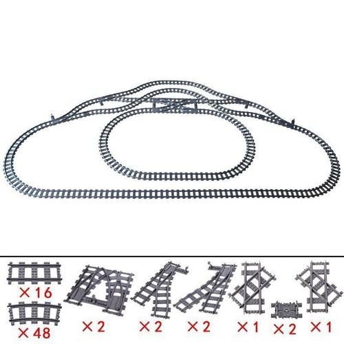 Track Straight Curved Crossing Rail for Lego Train Building Block DIY-60 Sets! - Picture 35 of 62