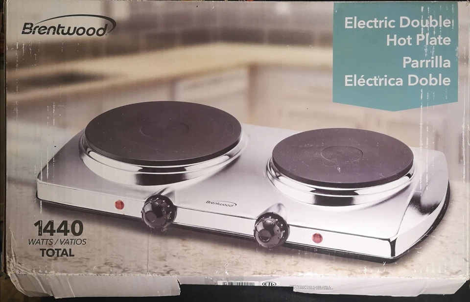 Placa caliente eléctrica doble encimera Brentwood Foto 2 de 4