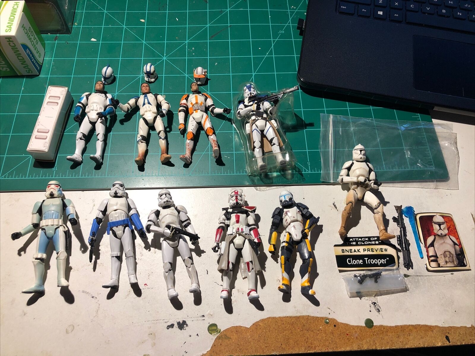 Star Wars Loose Lot Of 10 Clone Troopers, 3.75inch Collection,From Various Sets.