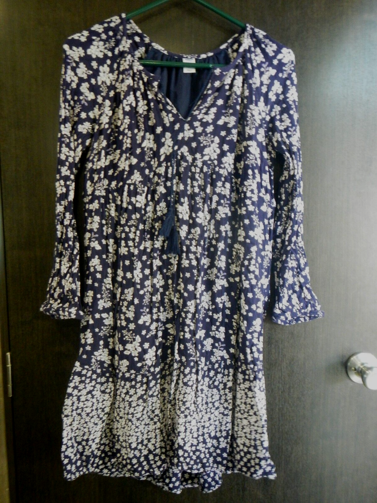 Old Navy Womens Prairie Dress Cottagecore Lagenlook Long Sleeve Blue Floral  Sz S | eBay