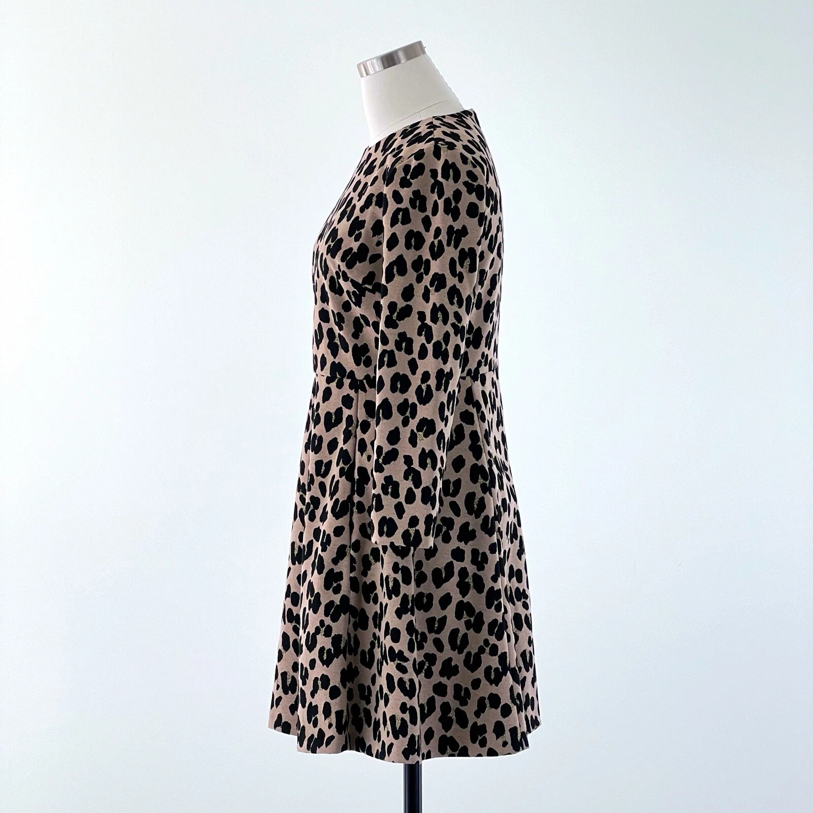 Nuovo KATE SPADE Abito Forest Feline jacquard stampa animalier taglia 4