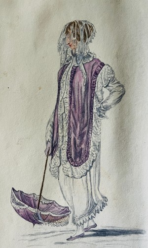 1809 Ackermann's Repository Regency 3 Fashion Images Aquatint + 2 Watercolour - Picture 9 of 10