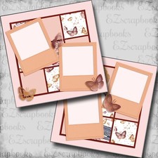 Books Butterflies - 2 Premade Scrapbook Pages - EZ Layout 5488