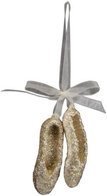Gisela Graham Gold Glitzer Ballerina Schuhe Weihnachtsbaumschmuck mit Bindfaden