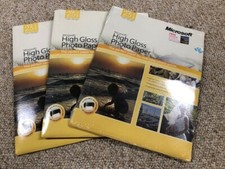 3 PACK LOT High Gloss Photo Paper, 8.5"x11", 25 pack EACH ------73-C