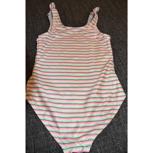 Gap Kids, One Piece Swim Suit, Swimwear, Girls Size 12, Neon Stripe Print - Picture 4 of 5