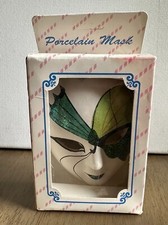 Vintage Painted Face Mask Porcelain Wall Hang...