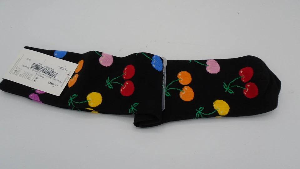 Meias masculinas Happy Socks Cherry (10-13, pretas/multi) - Imagem 3 de 4