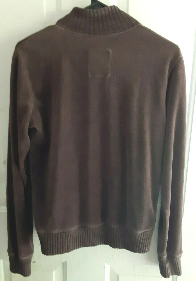 Suéter Merona Mujer Cremallera Completa Talla M Marrón Cuello Alto Mezcla Algodón Usado Foto 2 de 3