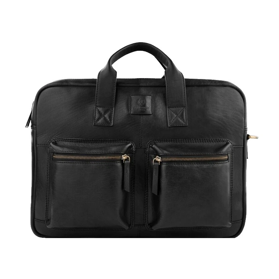 Bolsa de laptop Masculino Couro Preto