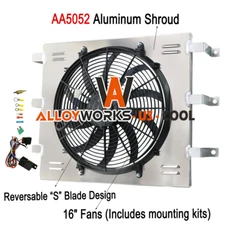 Radiator Electric Fan+Shroud for 55-59 Chevy GMC 3100 3200 3400 3500 3600 Truck