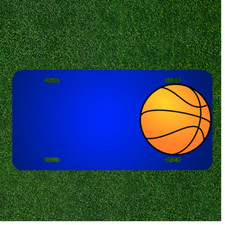 Custom Personalized License Plate With Add Names To Basketball Orange Round