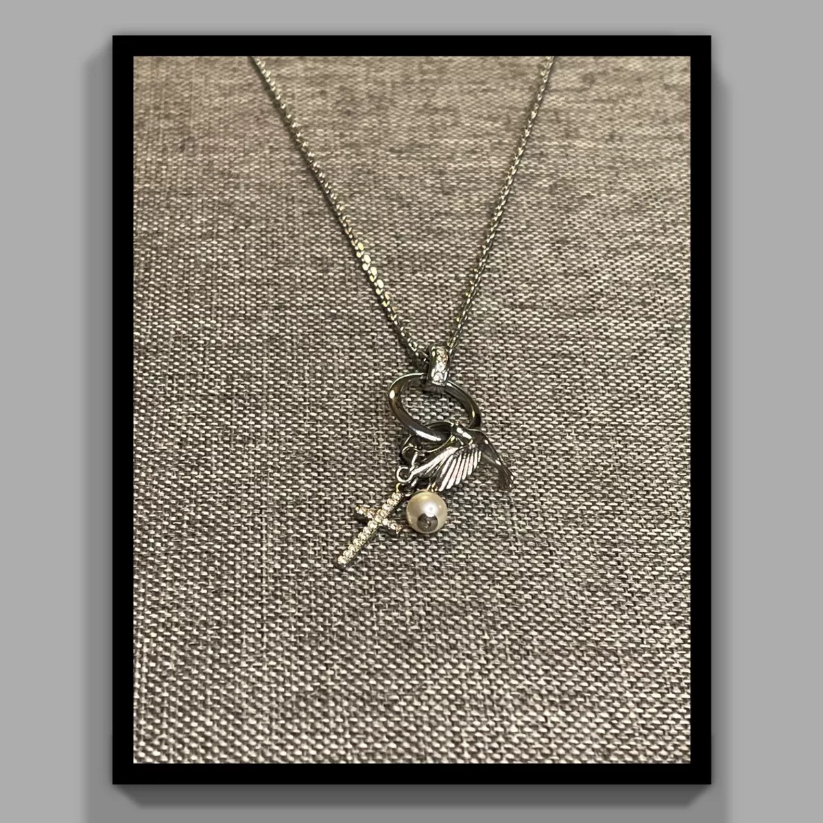 FOSSIL Stainless Steel Multi Charms Pendant Necklace eBay