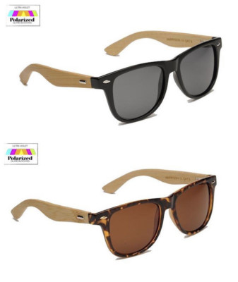 EYELEVEL® POLARIZED HARRISON UV400 CAT 3 SUNGLASSES BAMBOO ARMS ANTI GLARE  | eBay