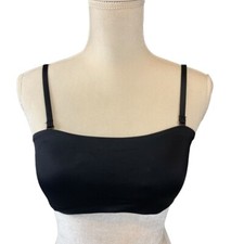 Andie Swim The Bora Bora Bikini Top Women's Size Medium Black Removable Straps