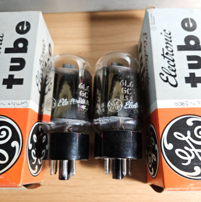 6L6GC GENERAL ELECTRIC MATCHED PAIR TUBES NOS NIB *eTRACER* (1978