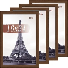 16X24 Poster Frame Set of 4 - Brown, Gallery-Quality Wood Picture Frames, 1.1-In