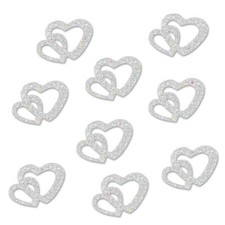 100 Stk Deko Herzen Silber Glitzereffekt Streuteile Tischdeko Streudeko Hochzeit