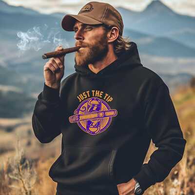 Just The Tip Retro Cigar Hoodie Cigars Shirt Hooded Sweatshirt Cigar Style Co.