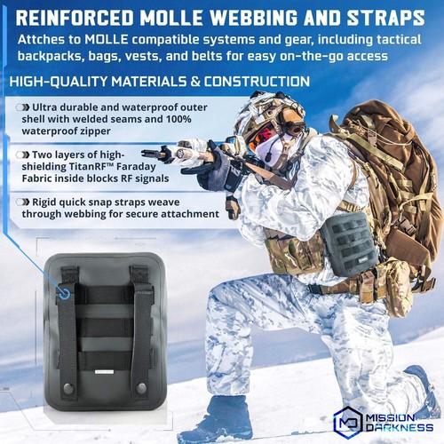 Bouclier sec MOLLE Faraday Pochette 2ème génération étanche et submersible sac sec +... - Photo 5 sur 10
